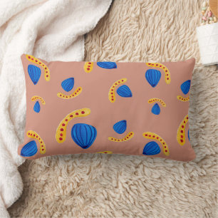 Abstract Minimalist Garden in Earth Tones Lumbar Pillow