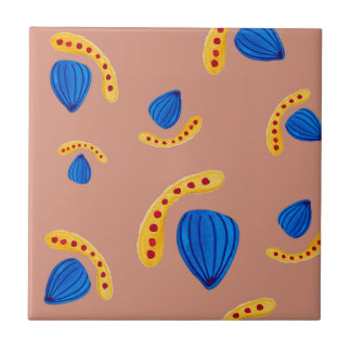 Abstract Minimalist Garden in Earth Tones Tile