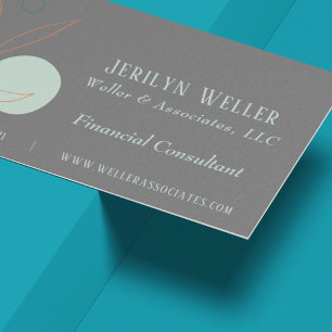 Abstract Minimalist Grey Consultant Business Card