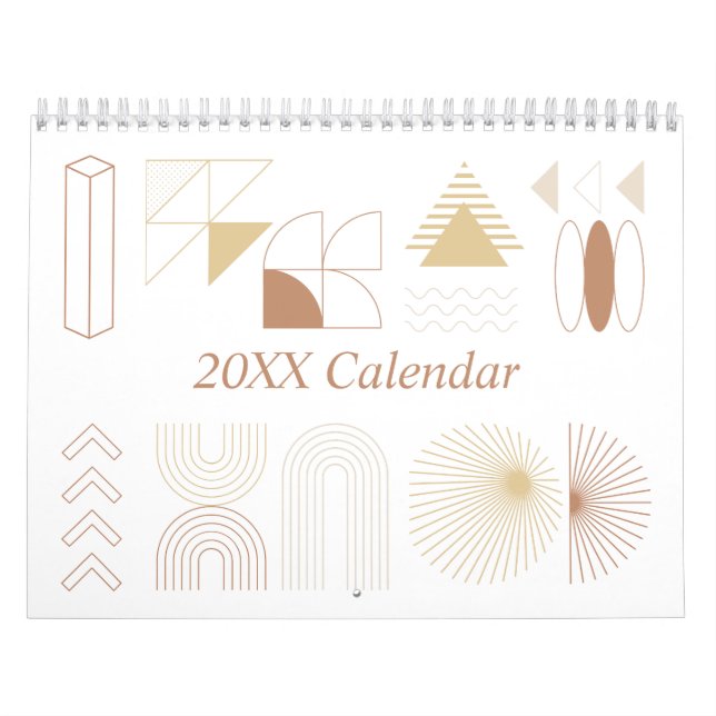 Abstract Minimalist Lined And Shape Geometric  Calendar (Cover)