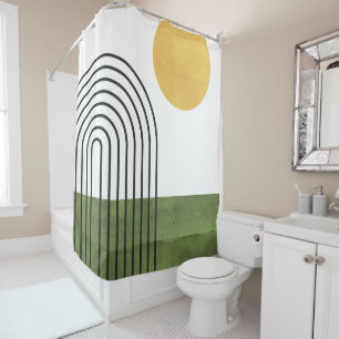 Abstract Minimalist Sun Rainbow Mid Century Modern