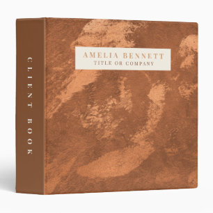 Abstract Minimalist Terracotta Copper Grunge Binder