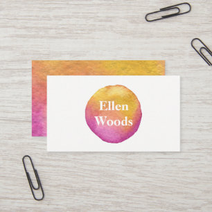 Abstract Minimalist Watercolor Business Card
