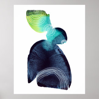 Abstract Minimalist Watercolor Painting Poster