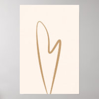 abstract minimalistic heart line art/modern decor