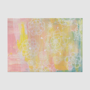 Abstract Mixed Media Artist Art Paint Tissue Paper