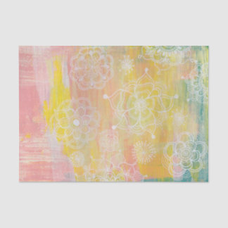 Abstract Mixed Media Artist Art Paint Tissue Paper