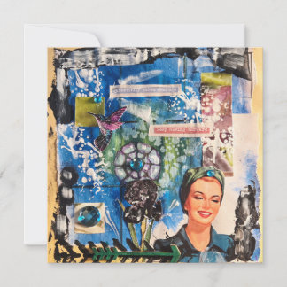 Abstract Mixed Media Collage Card