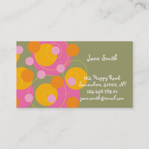 Abstract Mod Art Retro Fun Pink Dots Profile Card