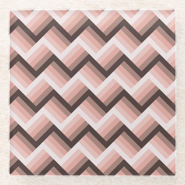 Abstract Modern 3D Stripe Seamless Glass Coaster (Front)