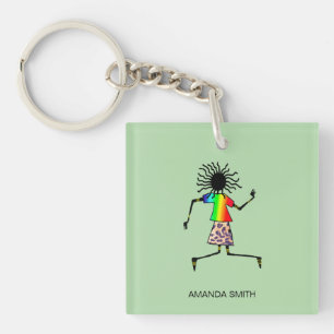 Abstract, modern African Art Elegant Dancer Keychain