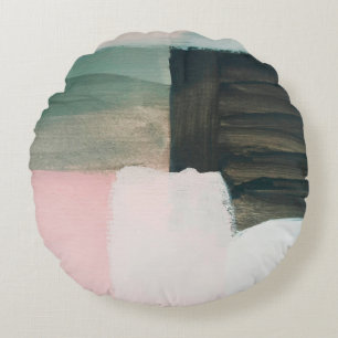 Abstract modern art background. Painting grey and Round Pillow