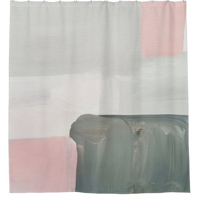 Abstract modern art background. Painting pink, gra (Front)