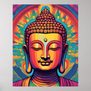 Abstract Modern Art Calm Buddha Portrait Poster