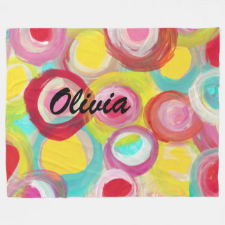 Abstract Modern Art Circle Painting Personalized Fleece Blanket