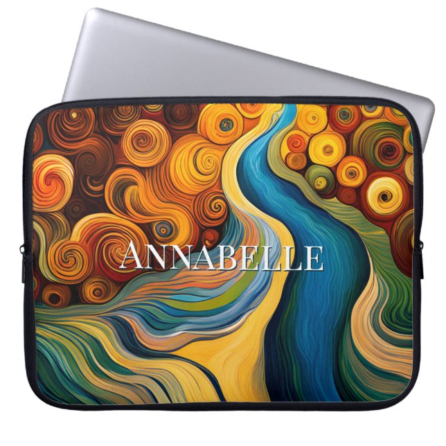 Abstract Modern Art Colour Swirls Laptop Sleeve (Front)