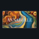 Abstract Modern Art Colour Swirls Monogram Desk Mat<br><div class="desc">This modern abstract art desk mat design is eye-catching and makes a true statement with its rich,  jewel colours and textures. Vivid and stunning. Add a name to personalize it. Makes a great gift. Created by Simply Farmhouse Press.</div>