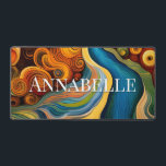 Abstract Modern Art Colour Swirls Monogram Desk Mat<br><div class="desc">This modern abstract art desk mat design is eye-catching and makes a true statement with its rich,  jewel colours and textures. Vivid and stunning. Add a name to personalize it. Makes a great gift. Created by Simply Farmhouse Press.</div>