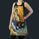 Abstract Modern Art Colour Waves Apron<br><div class="desc">This modern abstract design is eye-catching and makes a true statement with its rich,  jewel colours and textures. Vivid and stunning. Personalize it with a name. Wear it for cooking or for crafting. Created by Simply Farmhouse Press.</div>