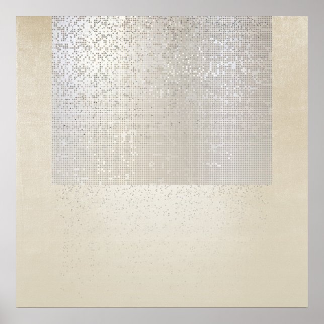 Abstract Modern Art Geometric Binary Cyber Poster (Front)