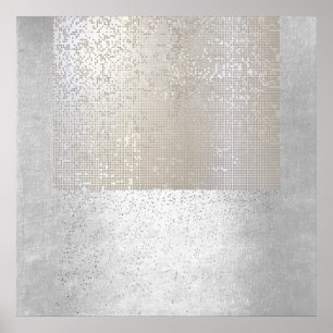 Abstract Modern Art Geometric Binary Cyber Poster