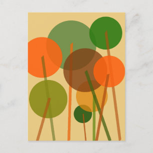 Abstract Modern Art Geometric Floral Pattern  Postcard