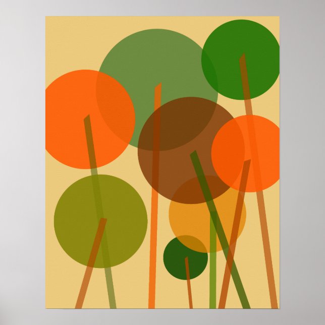 Abstract Modern Art Geometric Floral Pattern  Poster (Front)