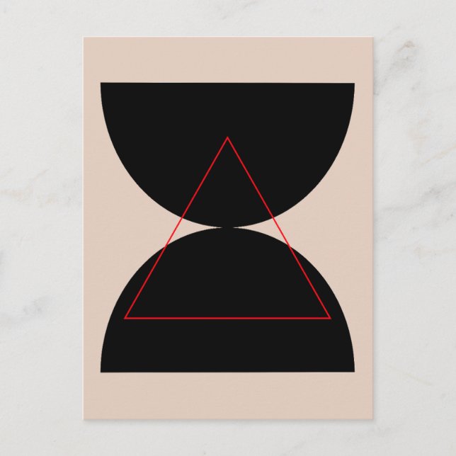 Abstract Modern Art Geometric Forms Black Postcard (Front)