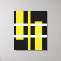 Abstract Modern Art Lines Yellow White Black