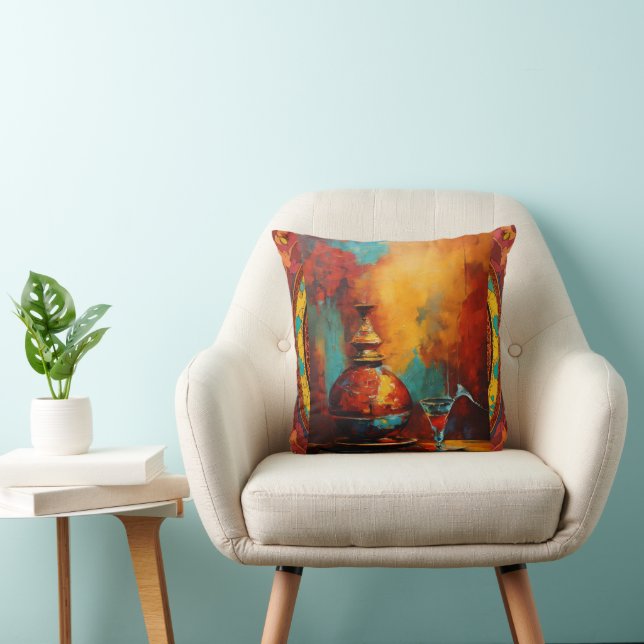 abstract modern art painting throw pillow (Chair)