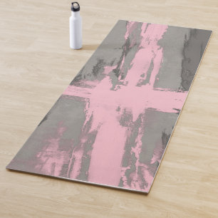 Abstract modern art style grey pink s yoga mat