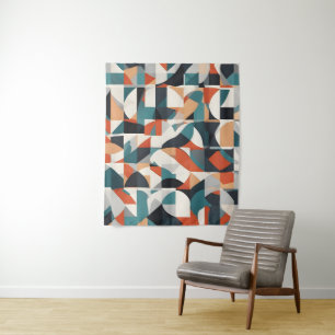 Abstract modern art tapestry