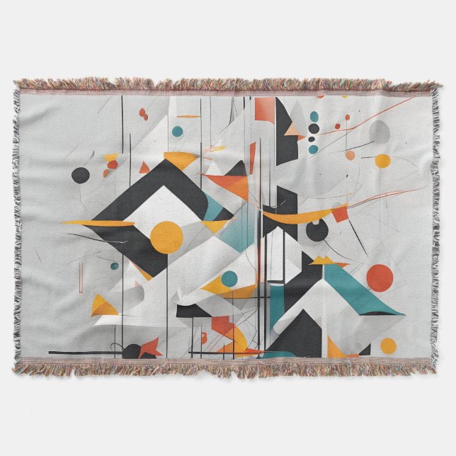 Abstract modern art throw blanket (Front)