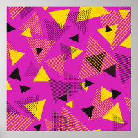 Abstract Modern Art Triangles Purple Yellow Black