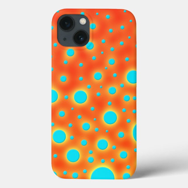 Abstract Modern Art Turquoise Orange Case-Mate iPhone Case (Back)