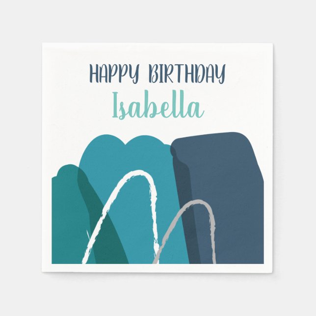 Abstract Modern Birthday Napkin (Front)