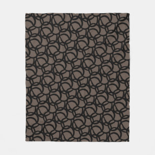 Abstract Modern Black and Brown Pattern Fleece Blanket
