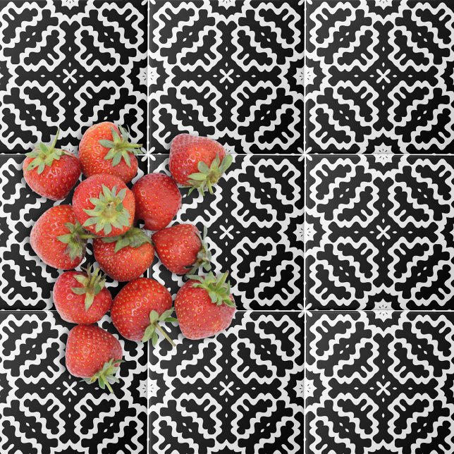 Abstract Modern Black And White Mosaic Pattern Tile (Creator Uploaded)