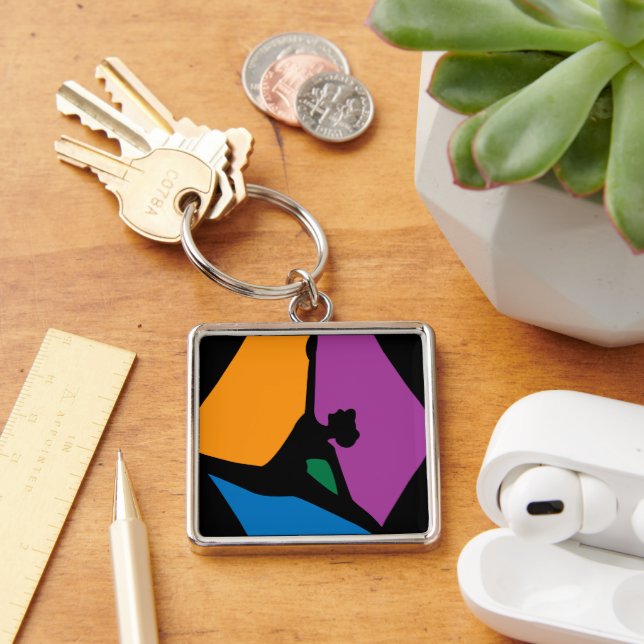 Abstract Modern Black Dancer Keychain (Desk)