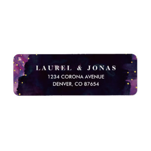 Abstract Modern Black Return Address Labels