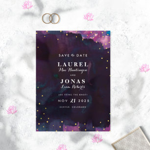 Abstract Modern Black Watercolor Save the Date