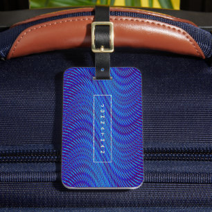    Abstract & Modern Blue Moiré Effect Cool Custom Luggage Tag