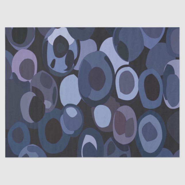 Abstract Modern Blueberry Birthday Tissue Paper (Front)