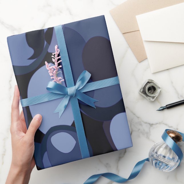 Abstract Modern Blueberry Birthday Wrapping Paper (Gifting)