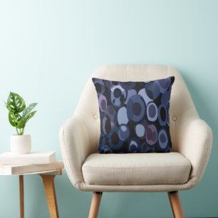 Abstract Modern Blueberry  Throw Pillow