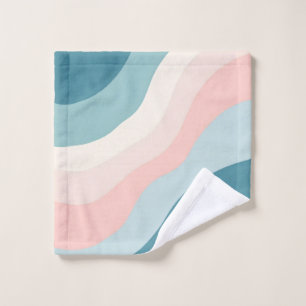 Abstract Modern Blush Pink Mint Collection Bath Towel Set