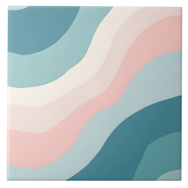 Abstract Modern Blush Pink Mint Collection Tile (Front)
