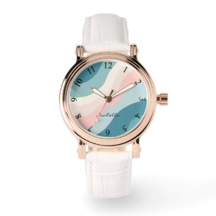 Abstract Modern Blush Pink Mint Collection Watch