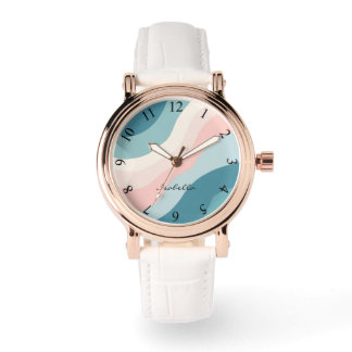 Abstract Modern Blush Pink Mint Collection Watch