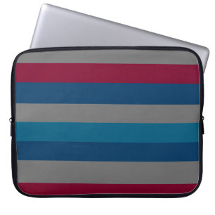 Abstract modern bordeaux lines pattern laptop sleeve
